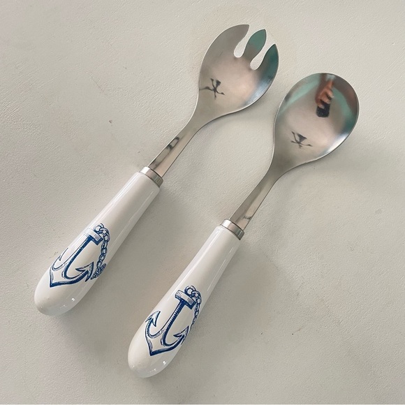 Nautical Anchor Utensil’s Large Fork & Salad Avon - Picture 7 of 13